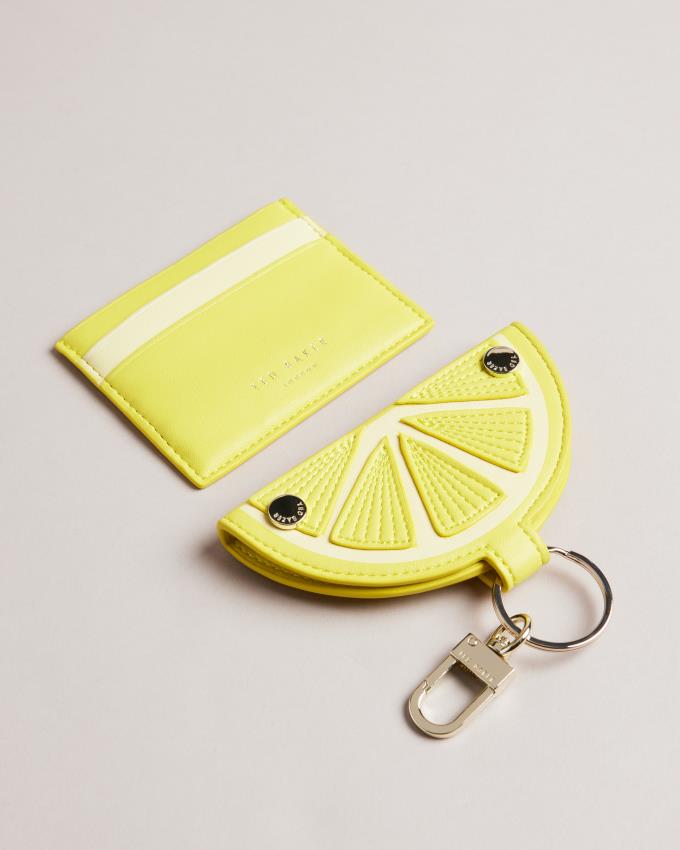 Porte-Carte Ted Baker Lemon Slice Keyring and Jaune Femme | VVC-84815322